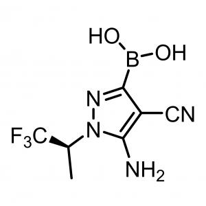 (S)- 5-氨基-4-氰基-1-(1,1,1-三氟丙-2-基)-1H-吡唑-3-硼酸 (S)- 5-氨基-4-氰基-1-(1,1,1-三氟丙-2-基)-1H-吡唑-3-硼酸